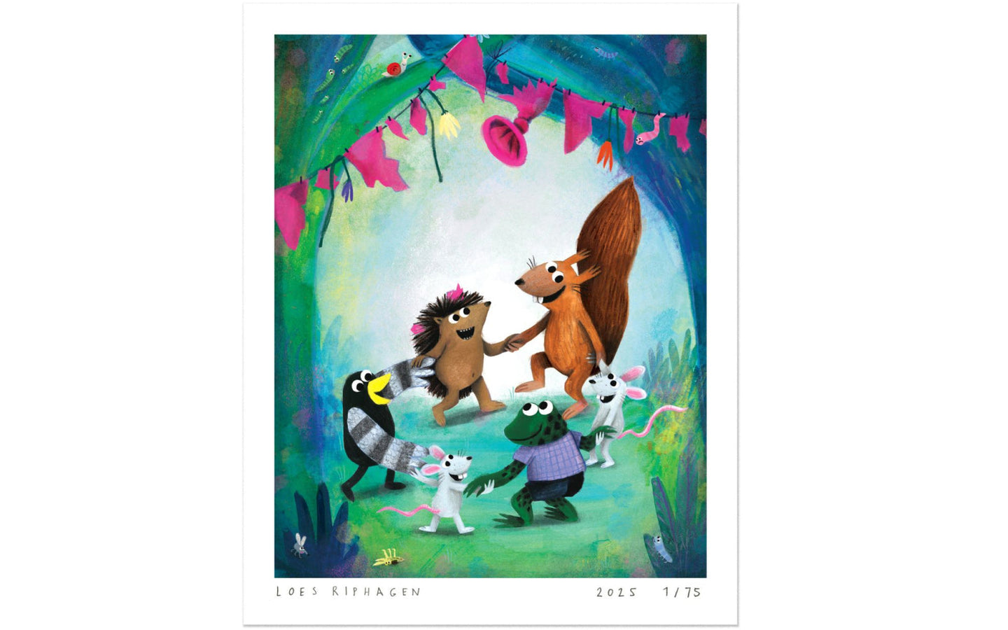 Kunstprint Loes Riphagen - Coco en het gekke ding - afbeelding 1