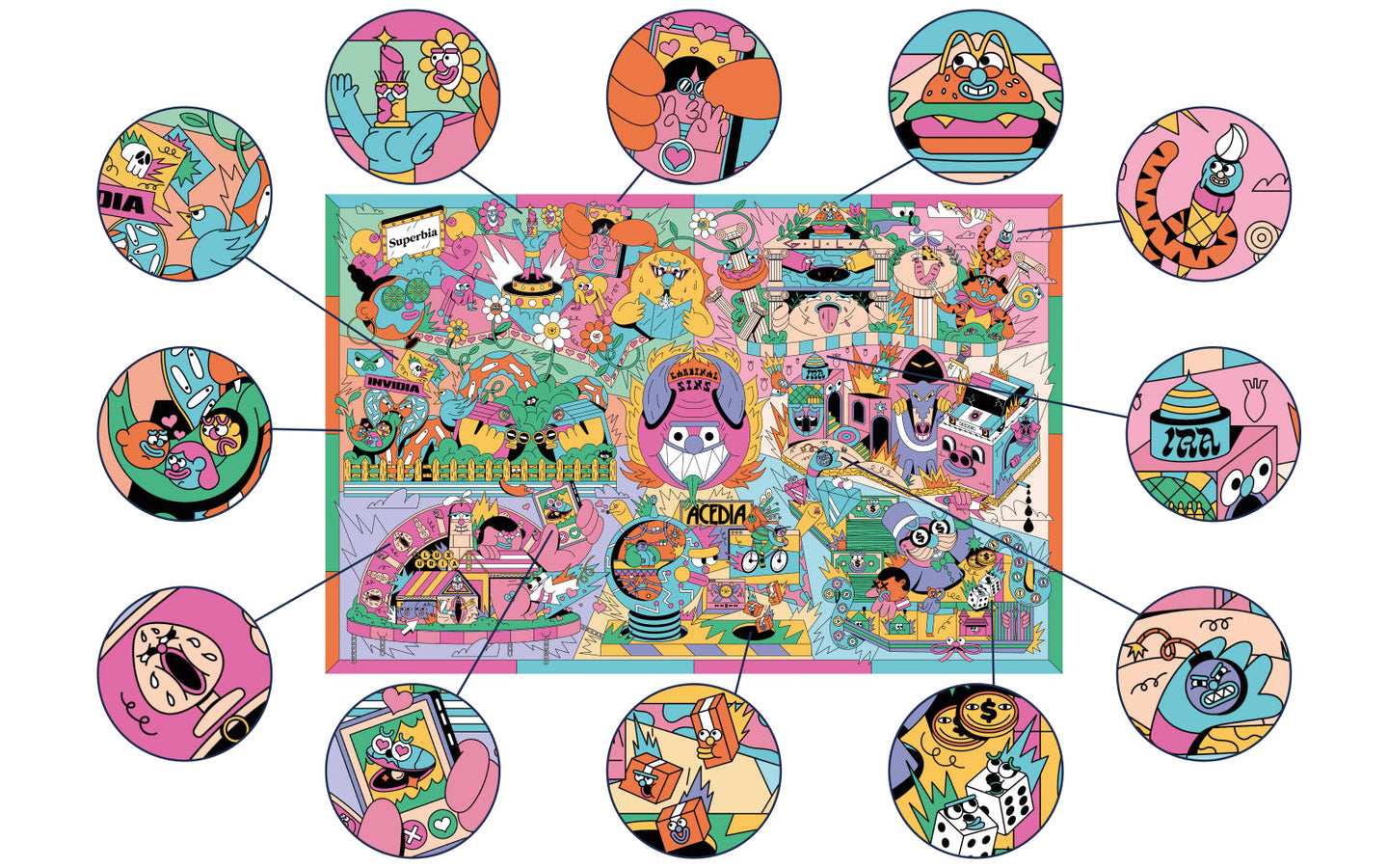 Puzzle in a bag - De Zeven Hoofdzonden puzzel - afbeelding 3